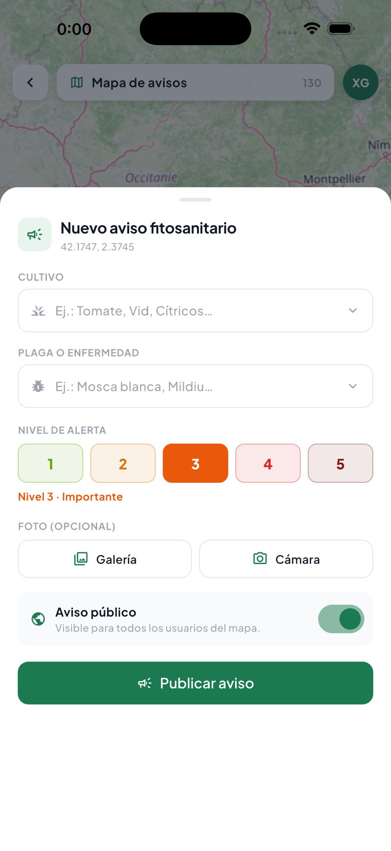 Publicar un aviso